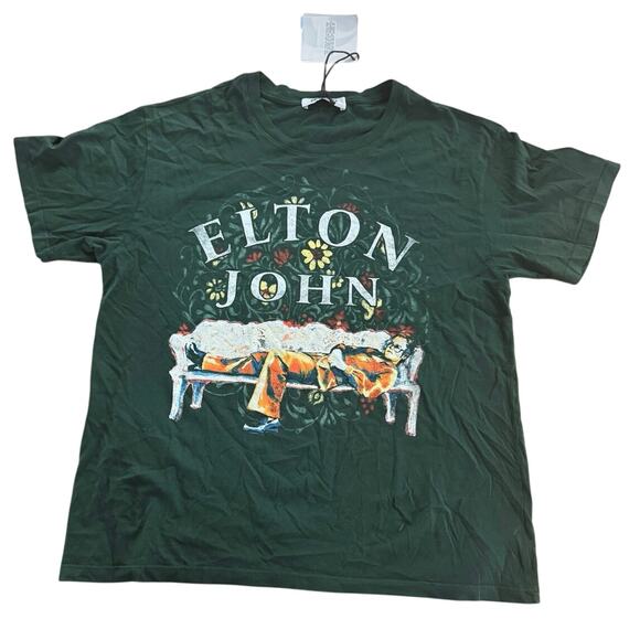 DAYDREAMER Elton John Floral Boyfriend Tee Shirt Size S or M New with Tag - Picture 11 of 12